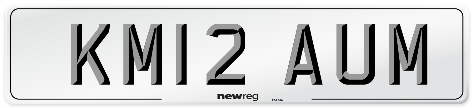KM12 AUM Number Plate from New Reg